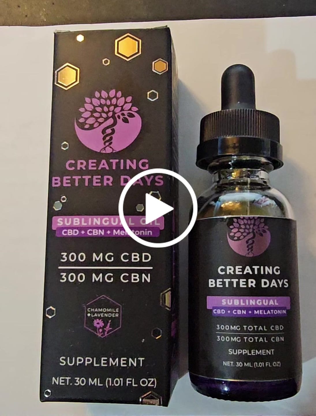 Customer video review of Melatonin + CBD + CBN Sublingual 600 MG