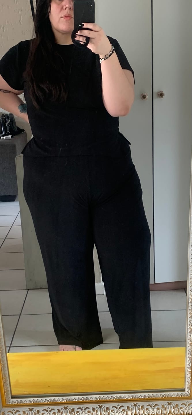 Customer photo review of Black Straight Leg Resort Pants