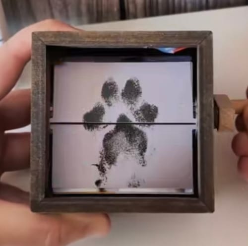 Customer photo review of Custom photo box with a crank