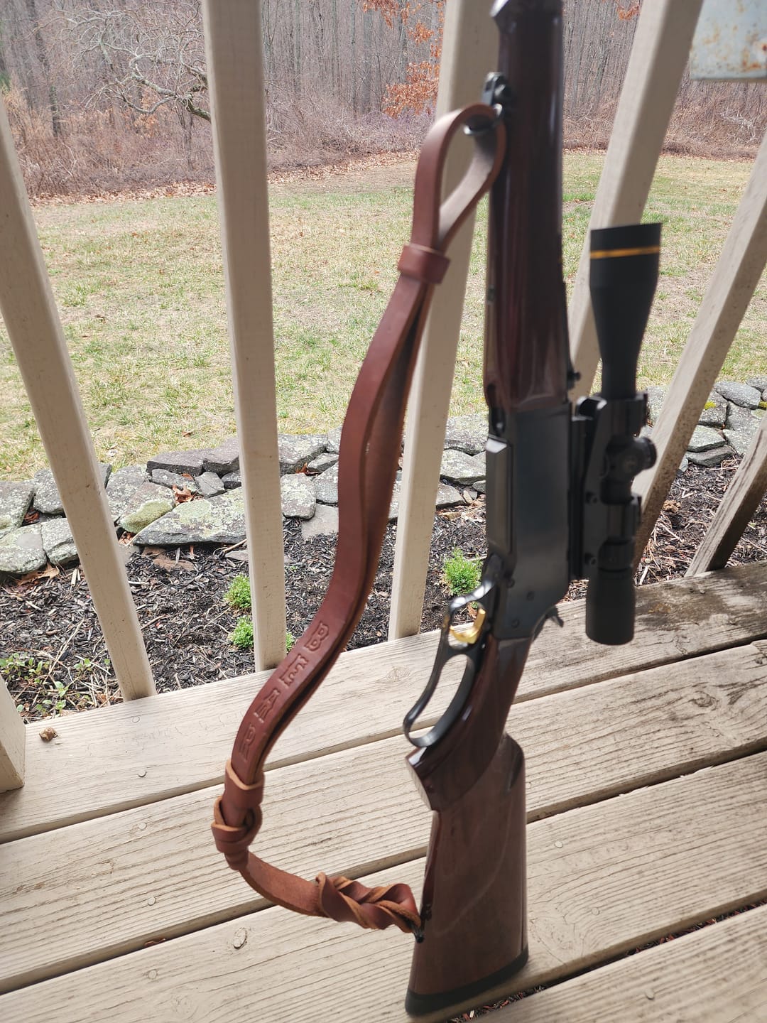Customer photo review of American Double Tanned Latigo Leather Rifle Slings