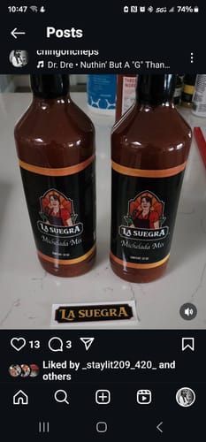 Customer photo review of La Suegra Michelada Mix