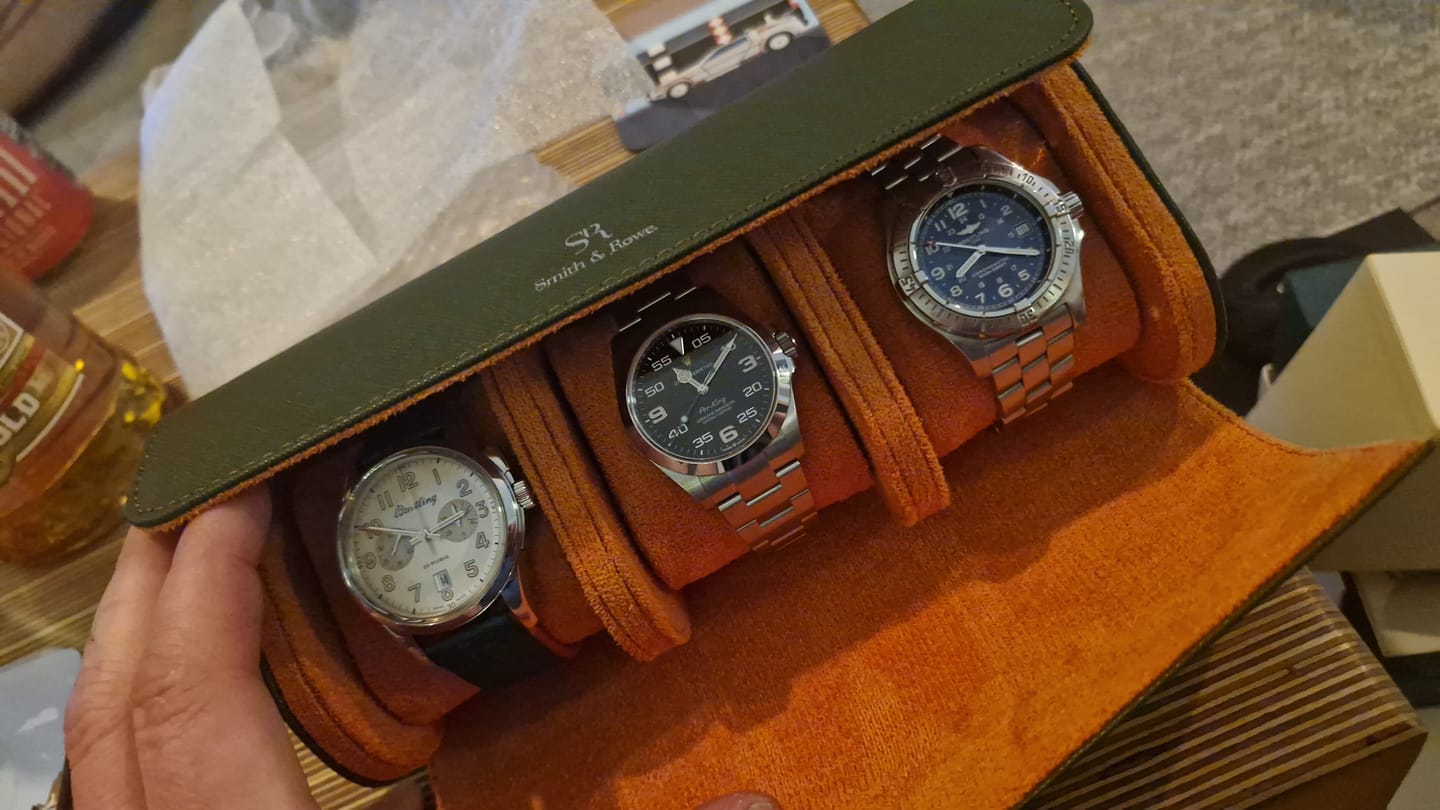 Customer photo review of Olive Green watch roll - 3 watches