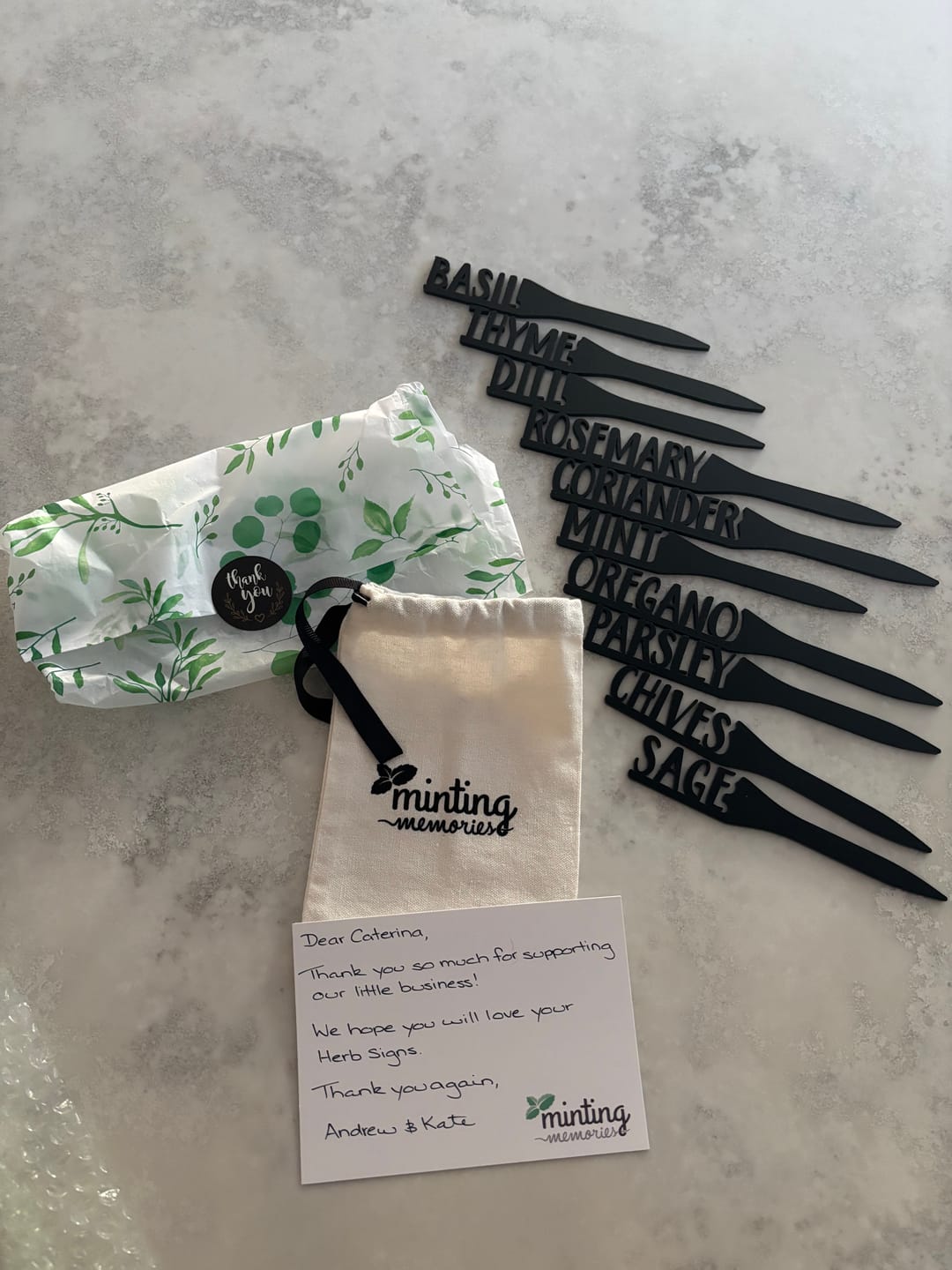 Customer photo review of Herb Garden Stakes