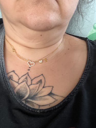 Customer photo review of Herz Zirkonia Buchstabenkette