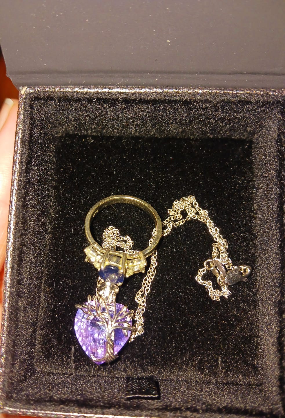 Customer photo review of Crystal Cremation Necklace - Tree of Life Keepsake Urn