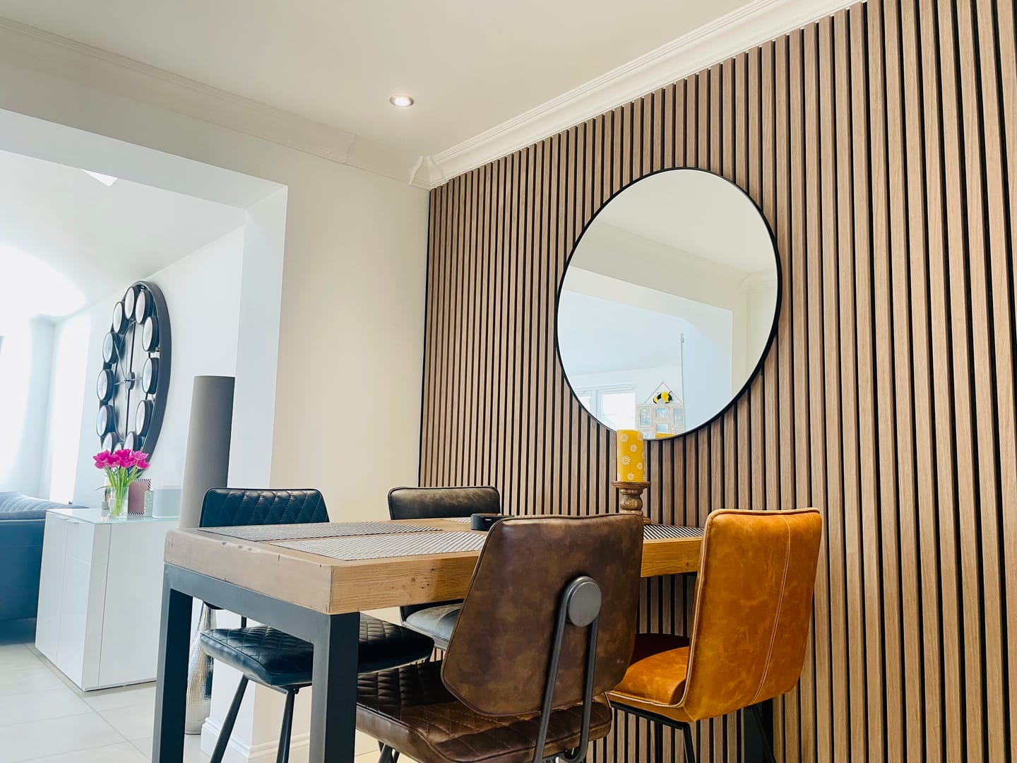 Customer photo review of Wooden Wall Panel | Walnut | Premium 3-sided Wood Veneer