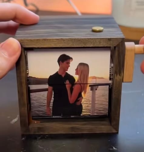 Customer photo review of Custom photo box with a crank