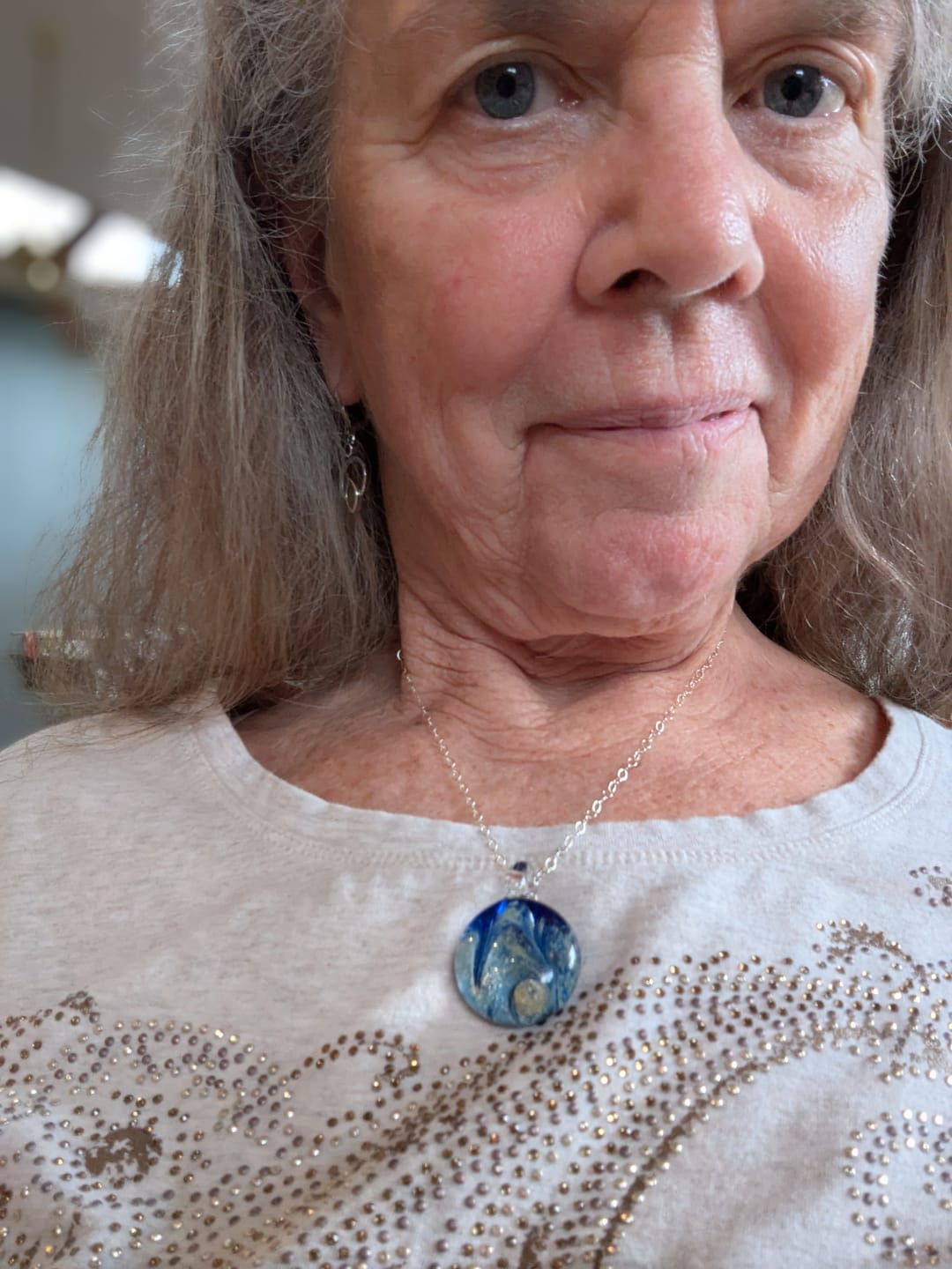 Customer photo review of Nightswirl Cremation Pendant
