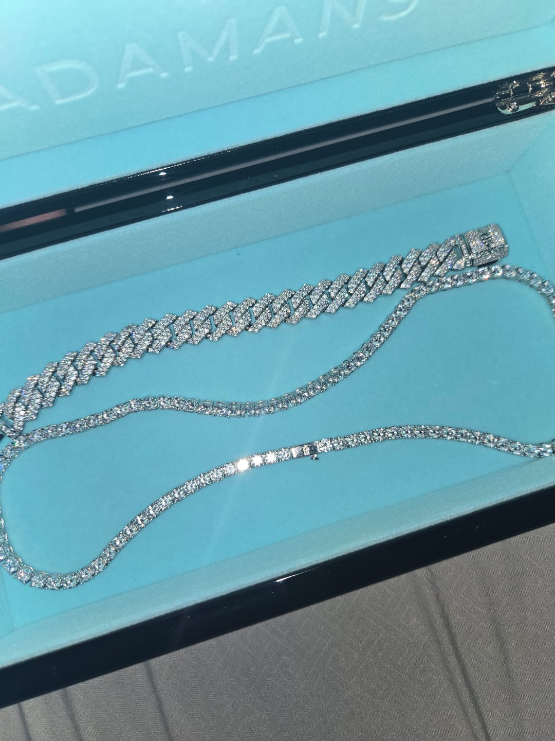 Customer photo review of 14mm Moissanite Monaco Bracelet - 925 Silver - D Colour - VVS1