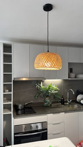 Customer photo review of Lampara Colgante Techo Ratan Modelo OLIVA