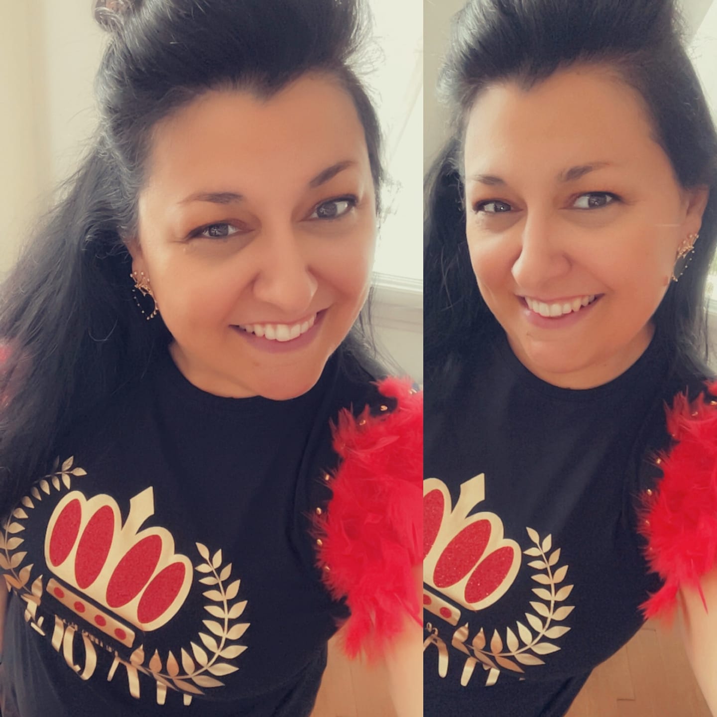 Customer photo review of T-shirt « La Reine à Plumes » : Élégance et audace réunies