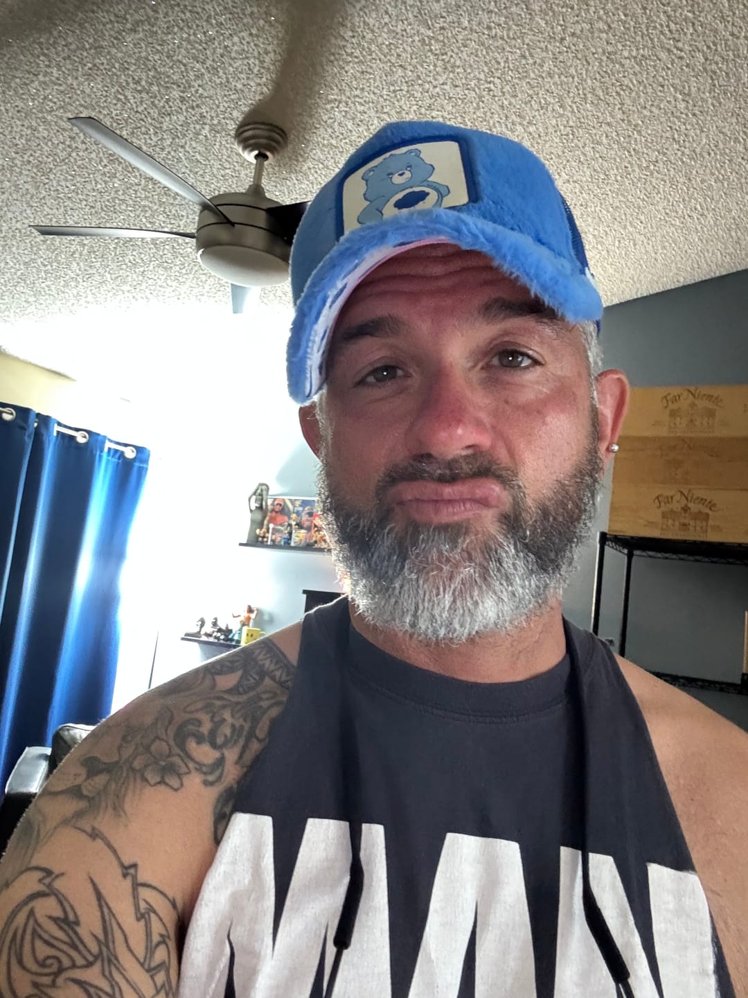 Customer photo review of OVERLORD X Care Bears:  Grumpy Bear Trucker Cap