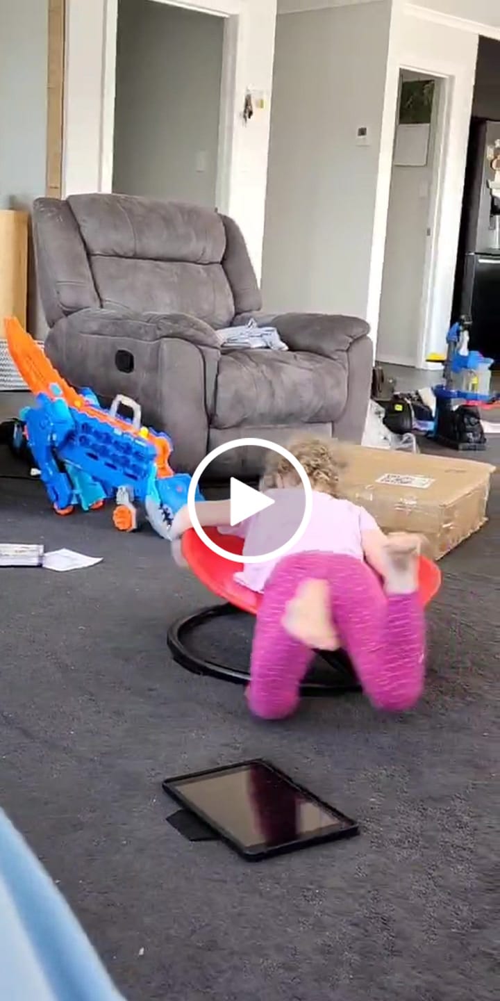Customer video review of Sensory Integration Vestibular Stimulation Swivel Chair Gross Motor Skill Training