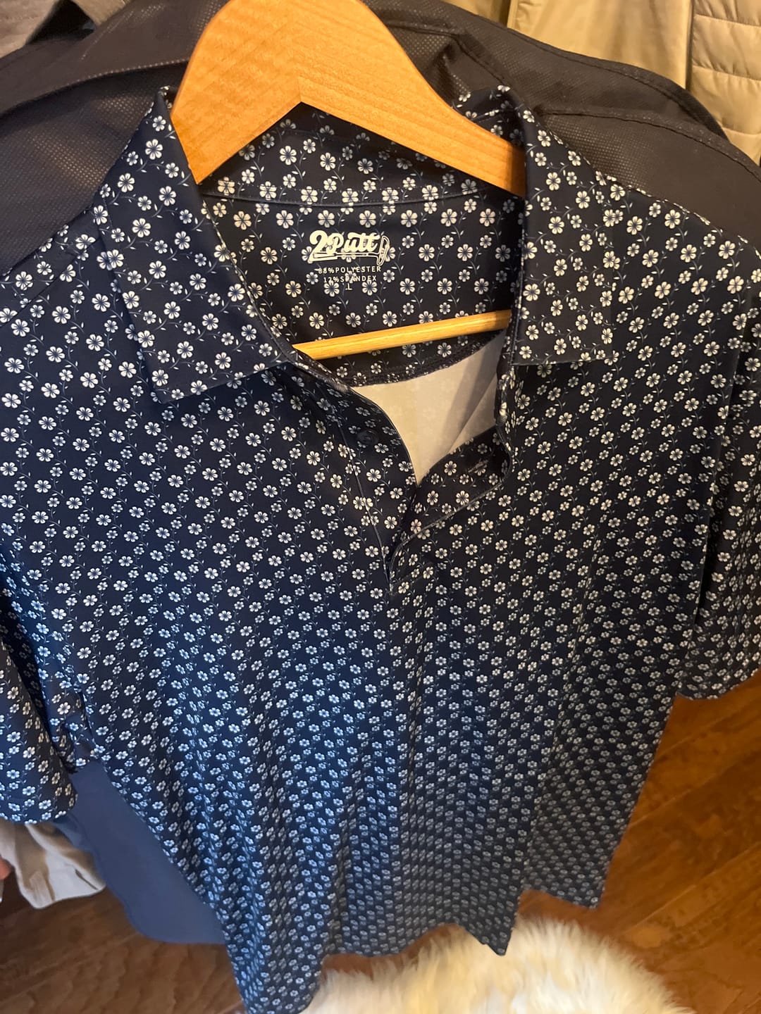 Customer photo review of Blue Floral Men's Polo