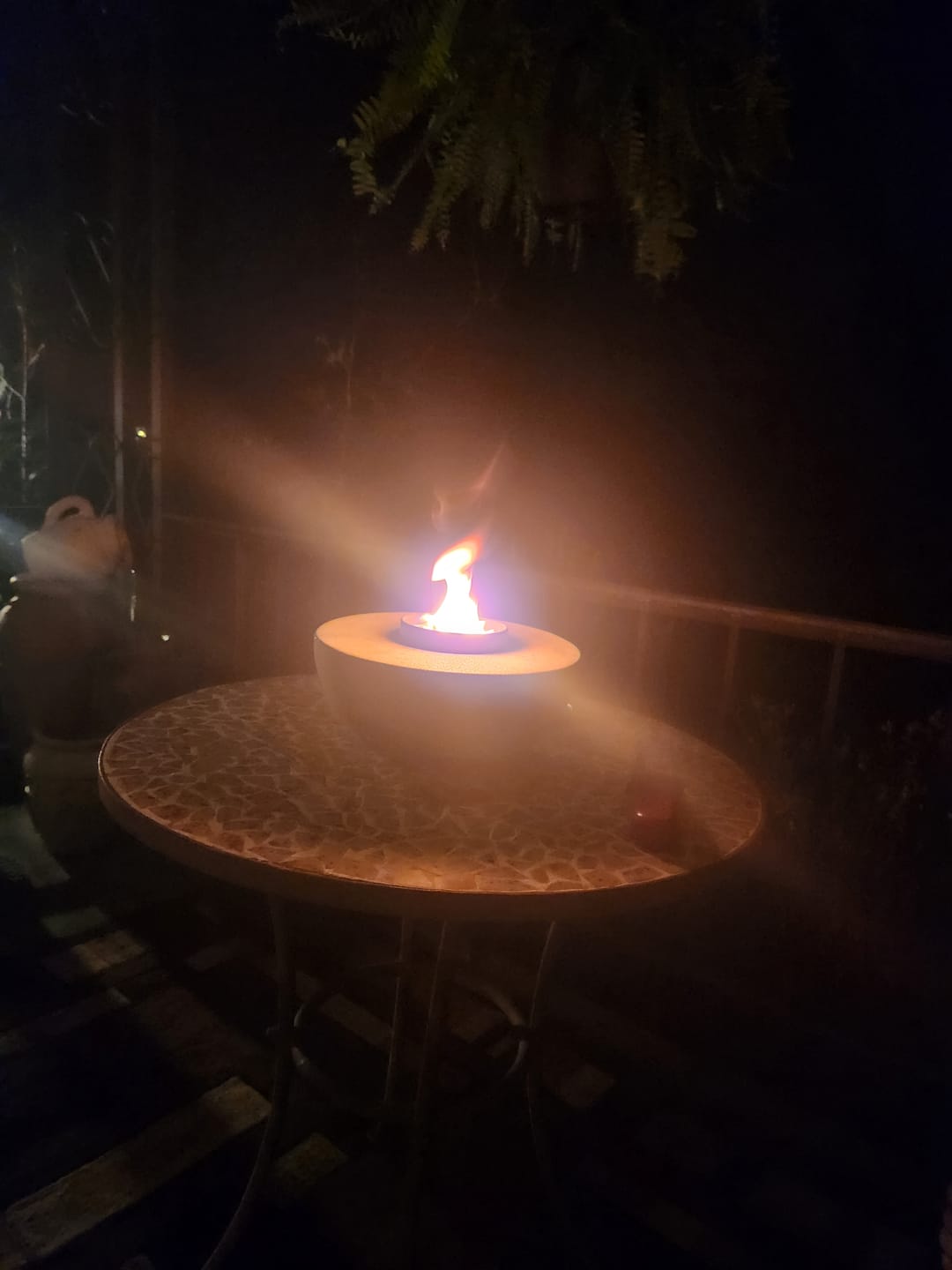 Customer photo review of Concrete Semi-Round Fire Pit