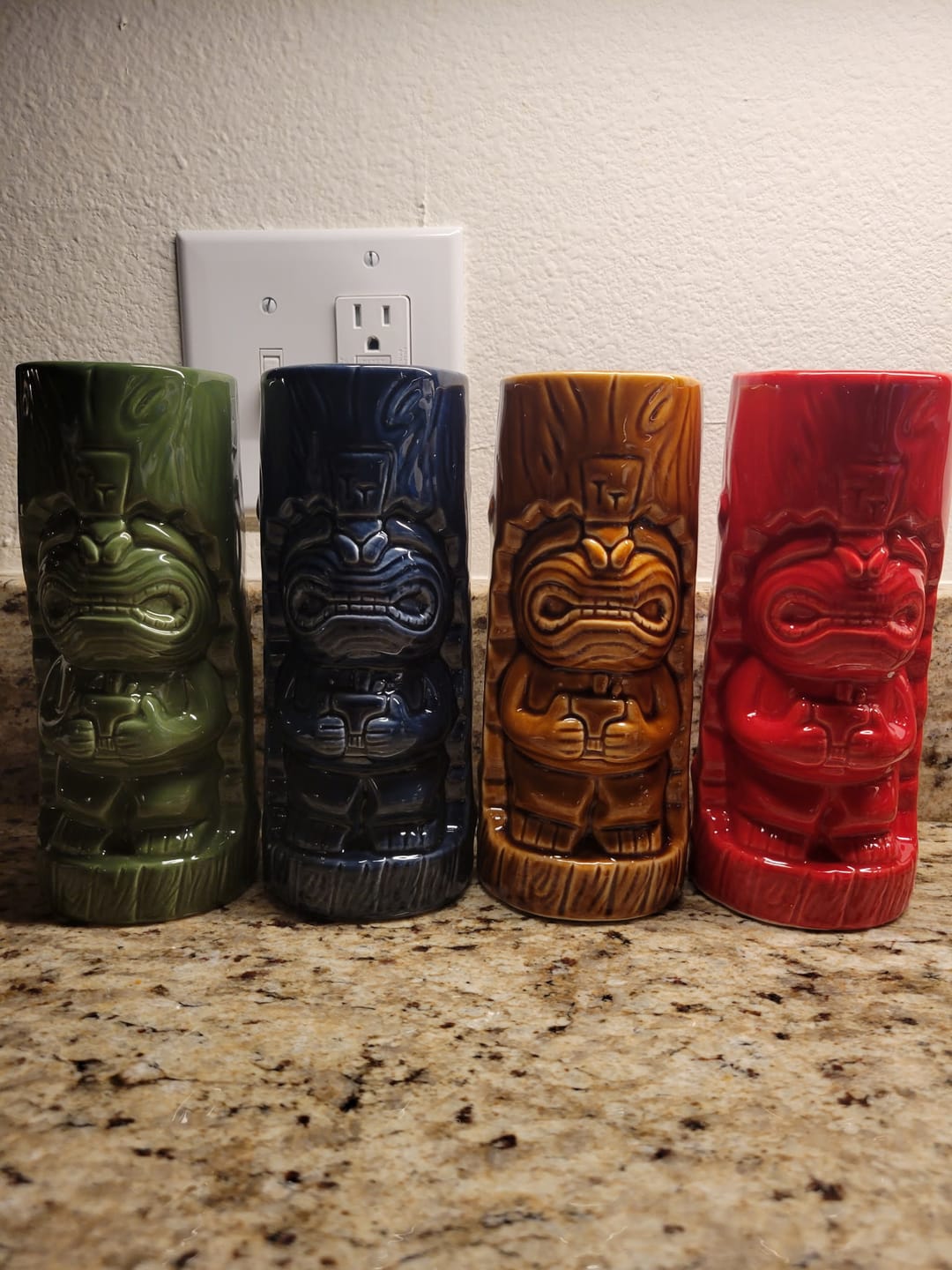 Customer photo review of Ceramic Hawaiian Tiki Mugs Set of 4 (17 oz)