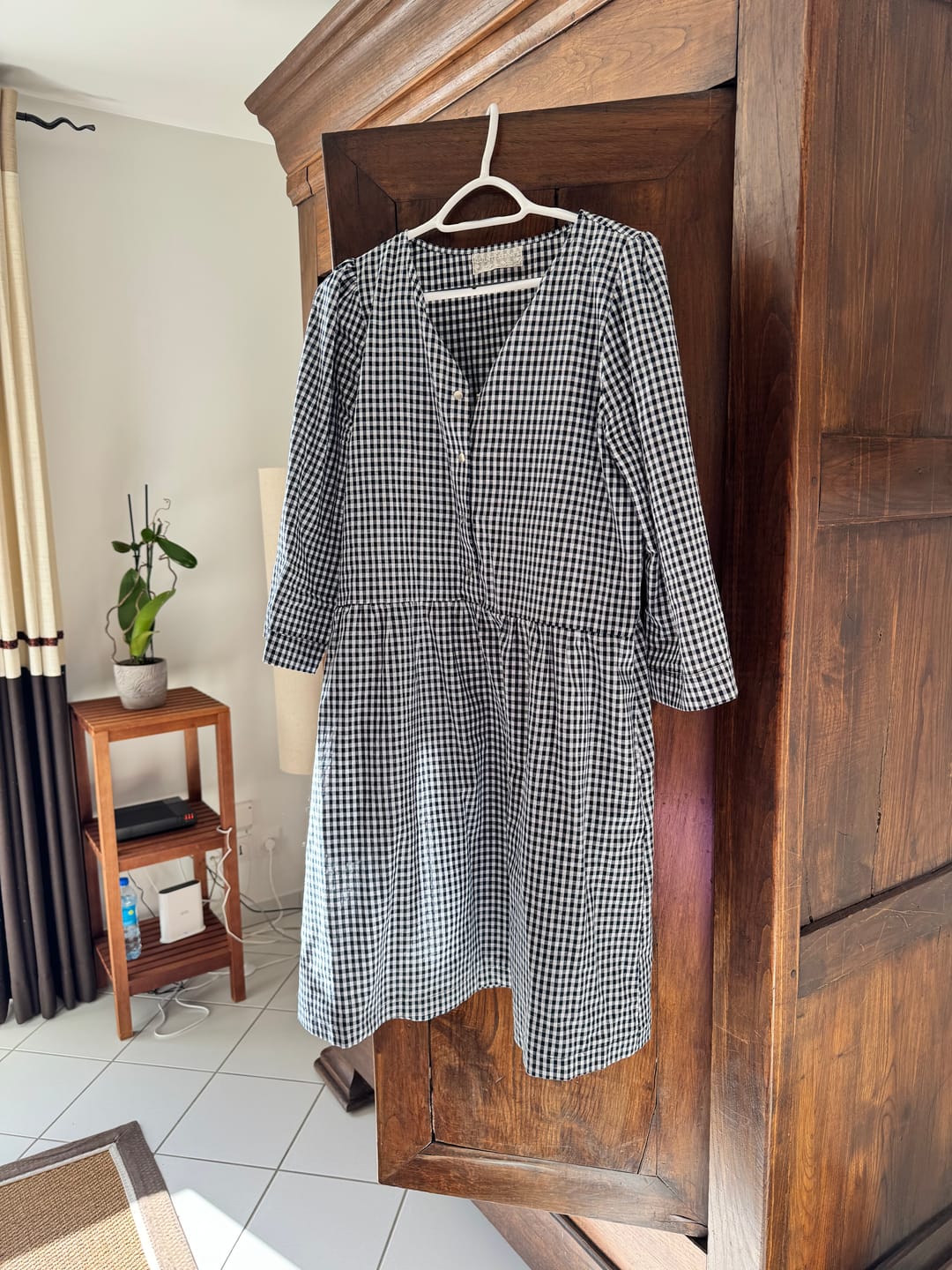 Customer photo review of Robe Eglantine - vichy de coton bleu nuit