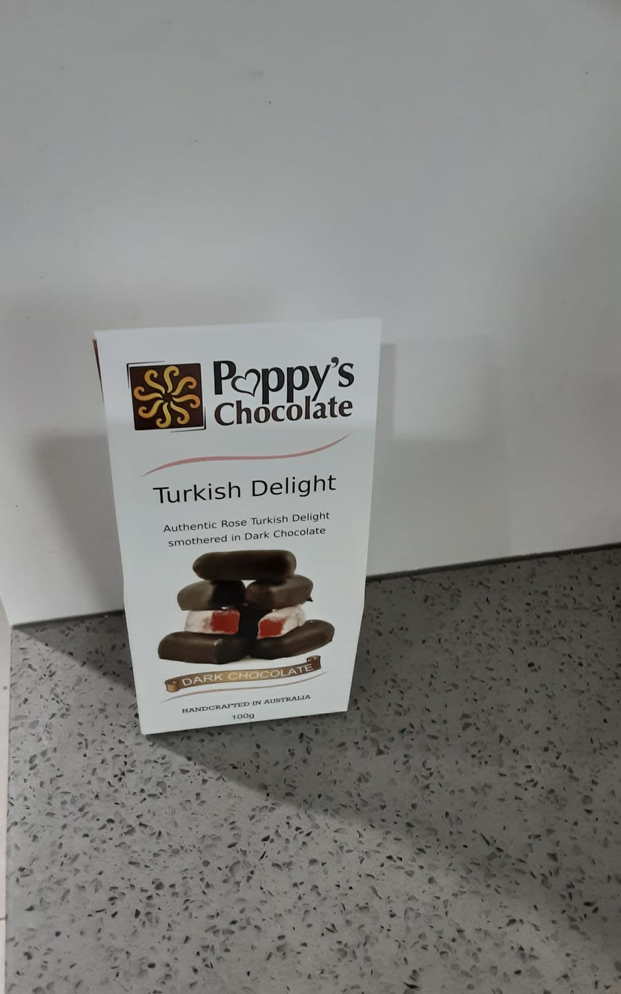 Customer photo review of Chocolate Coated Turkish Delight Dark Chocolate 100g