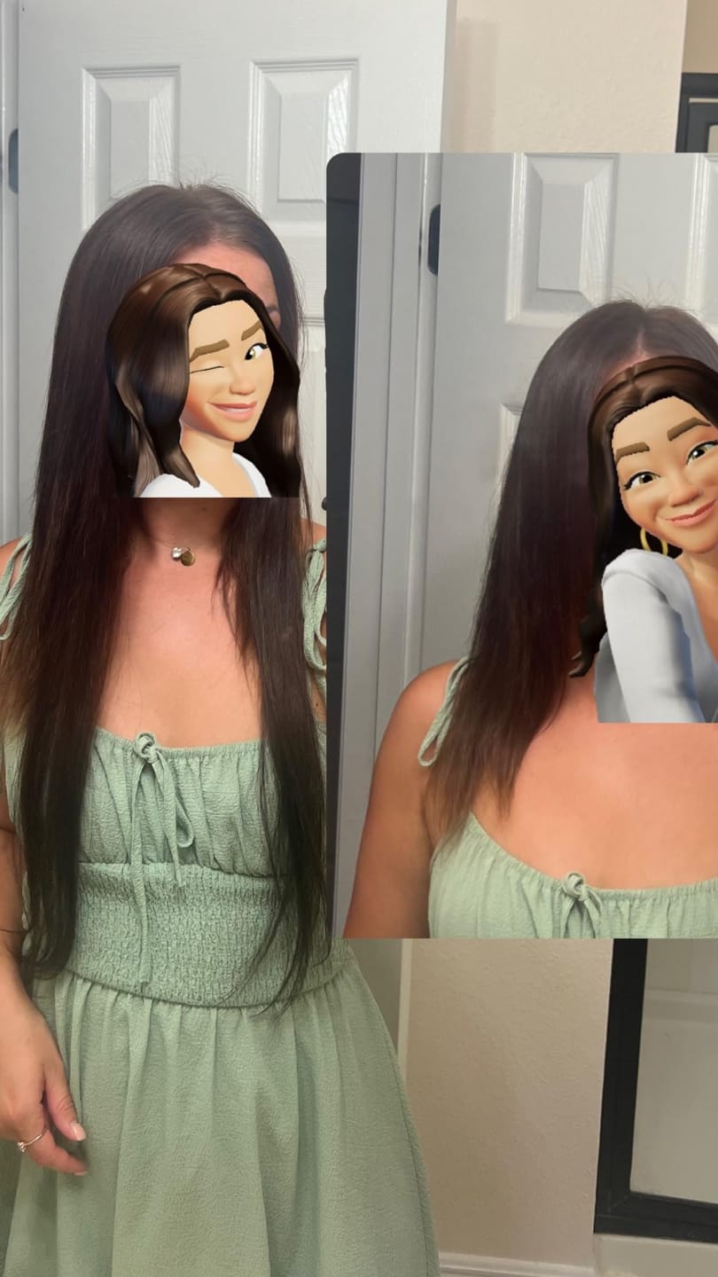 Customer photo review of Dark Brown Virgin Hair Invisible Tape in Real Human Hair Extensions(#2)