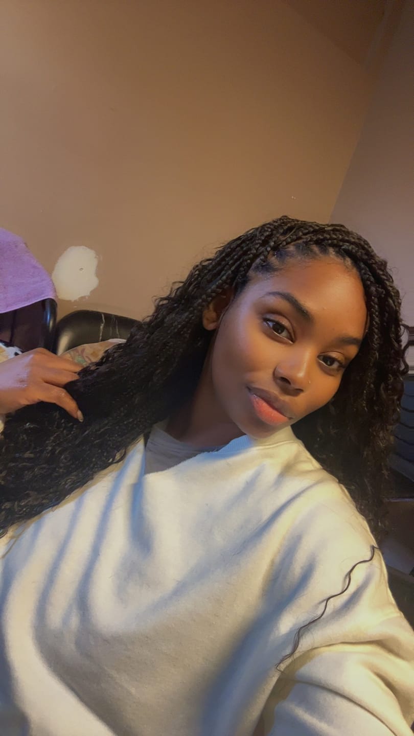 Customer photo review of Loose Curly Bulk Hair Extensions for Braiding