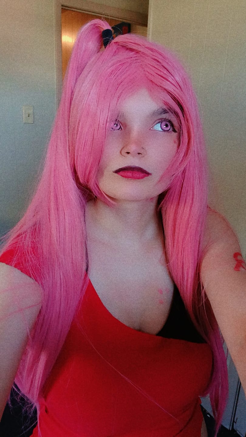 Customer photo review of Cosplay KOI Pink Coloured Contact Lenses