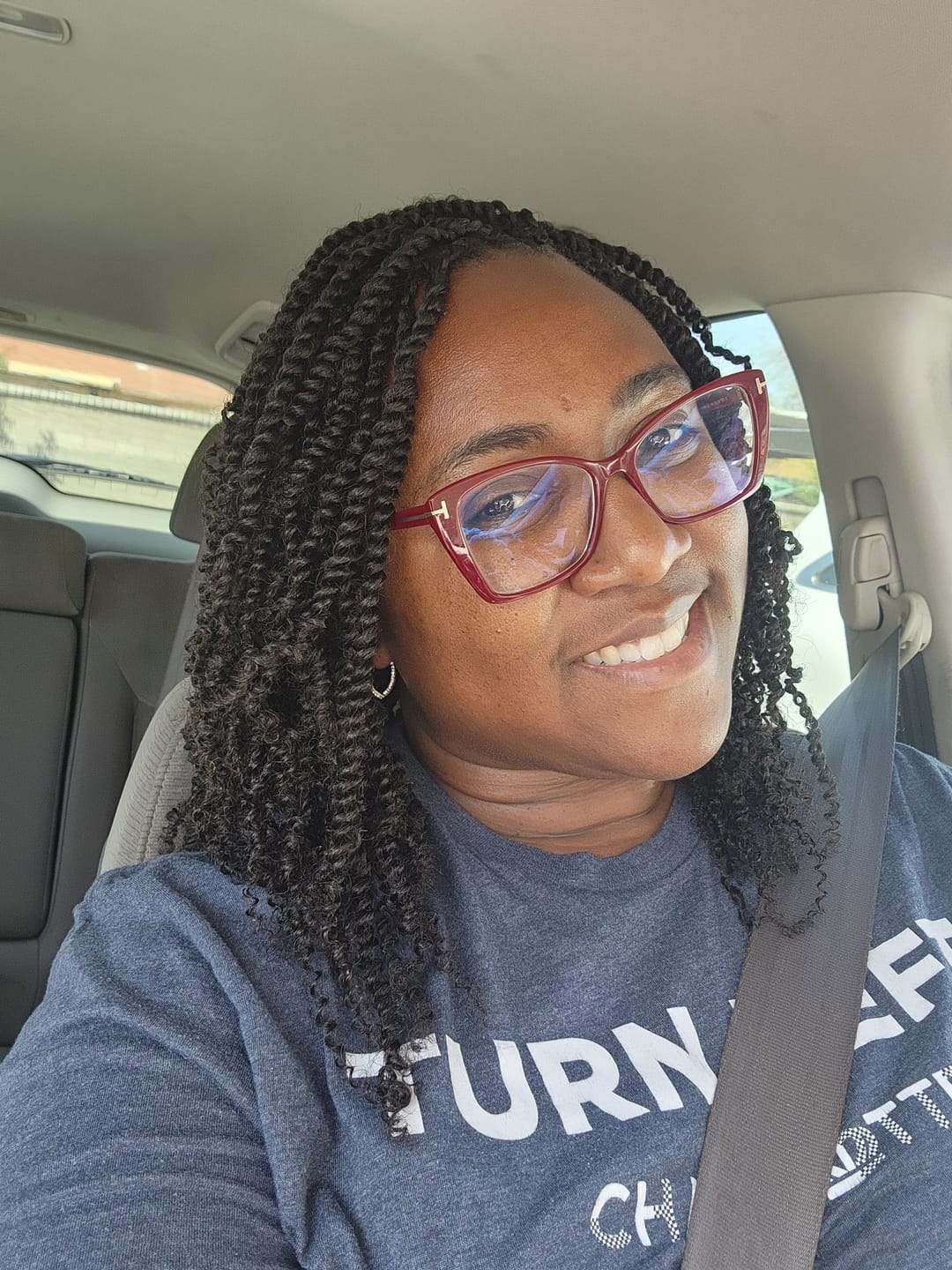 Customer photo review of Afro Kinky Curly Bulk Hair Extensions for Braiding
