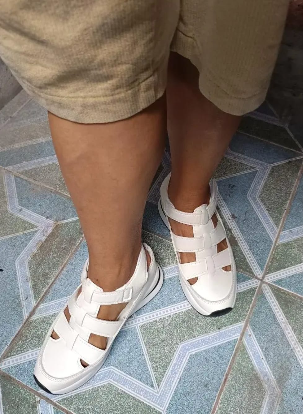 Customer photo review of Women’s Soft Adjustable Sandals – Hook & Loop, Comfort Fit for Wide & Narrow Feet