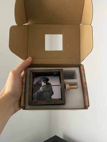 Customer photo review of Custom photo box with a crank