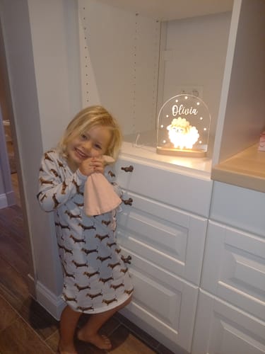 Customer photo review of Schattig Dierennachtlampje met eigen naam