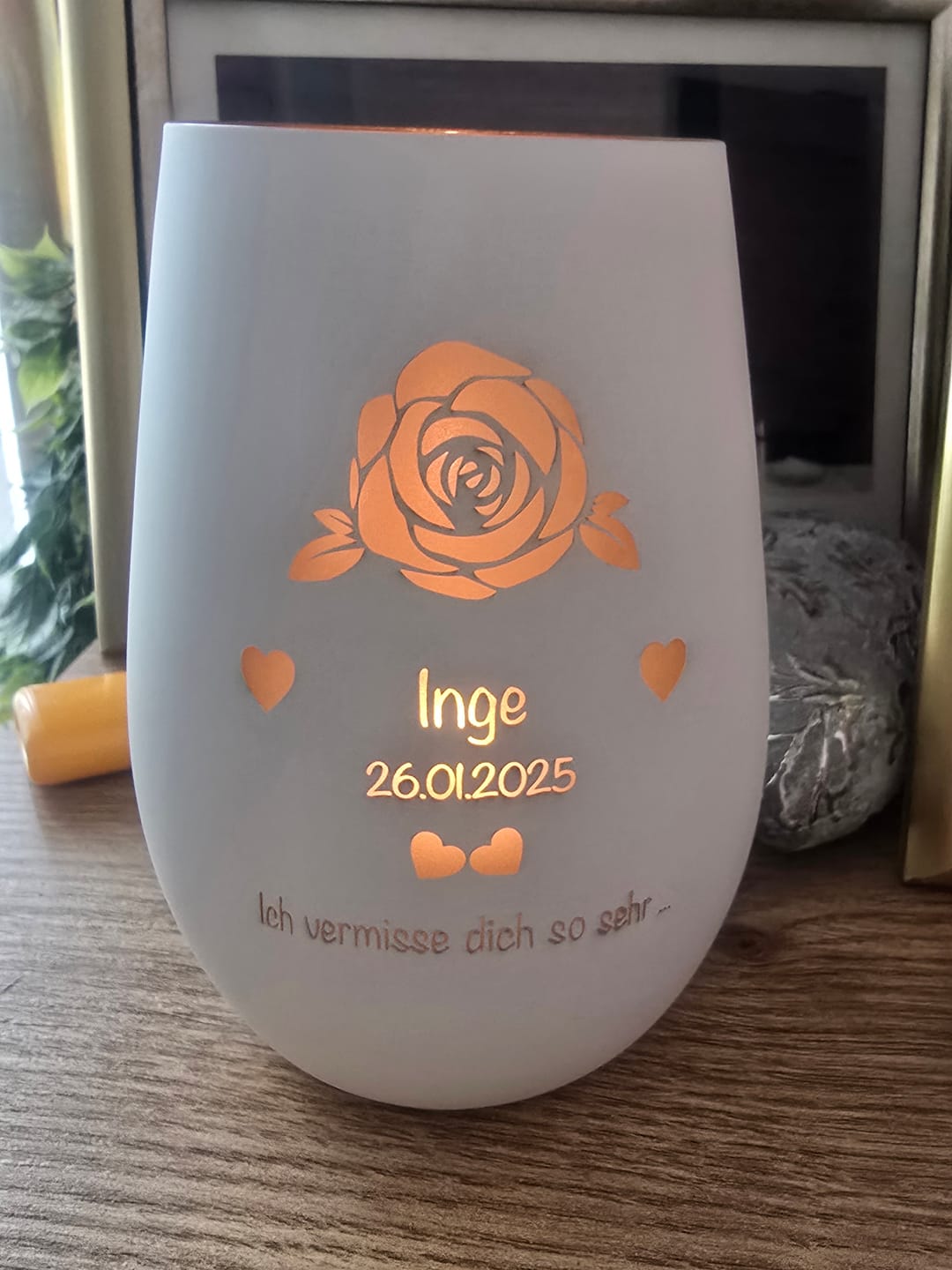 Customer photo review of Wir vermissen dich ... - Individuelles Trauerlicht