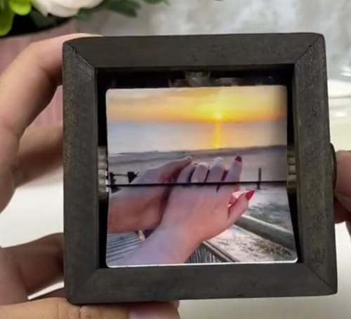 Customer photo review of Custom photo box with a crank