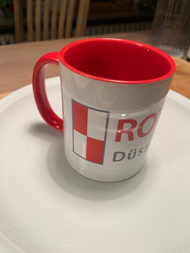 Customer photo review of TassenExpress - Becher Keramik Tasse mit Logo bedruckt 325ml Firmenlogo