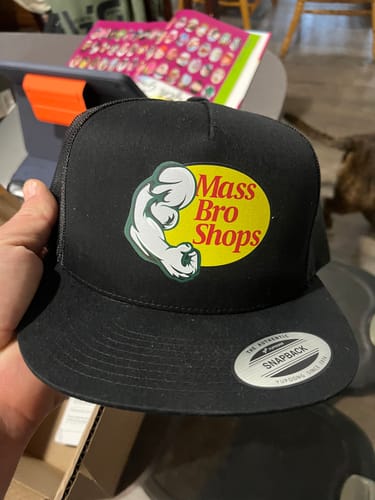 Customer photo review of BSL Mass Bro Shops Trucker Hat  - Black