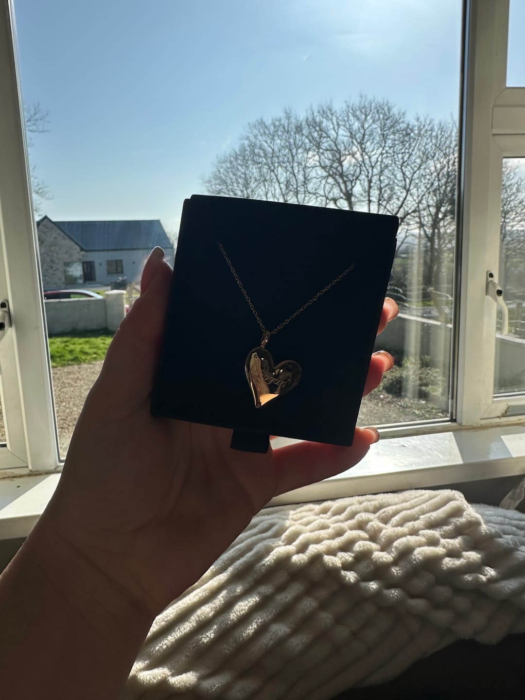 Customer photo review of Amore Pendant Necklace in Gold