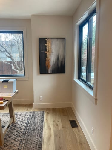 Customer photo review of Modern Abstract Textured Wall Art -Urban Radiance Luxury Painting for Living Room