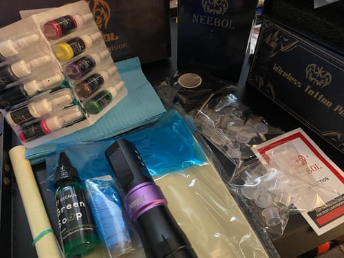 Customer photo review of Tattoo Kit - Neebol F6 Wireless Tattoo Machine Starter Kit Ergonomic