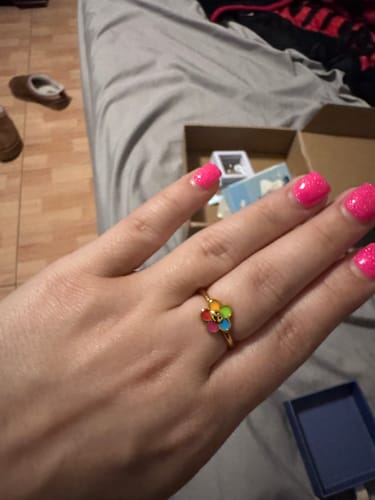 Customer photo review of Rainbow Flower Ring