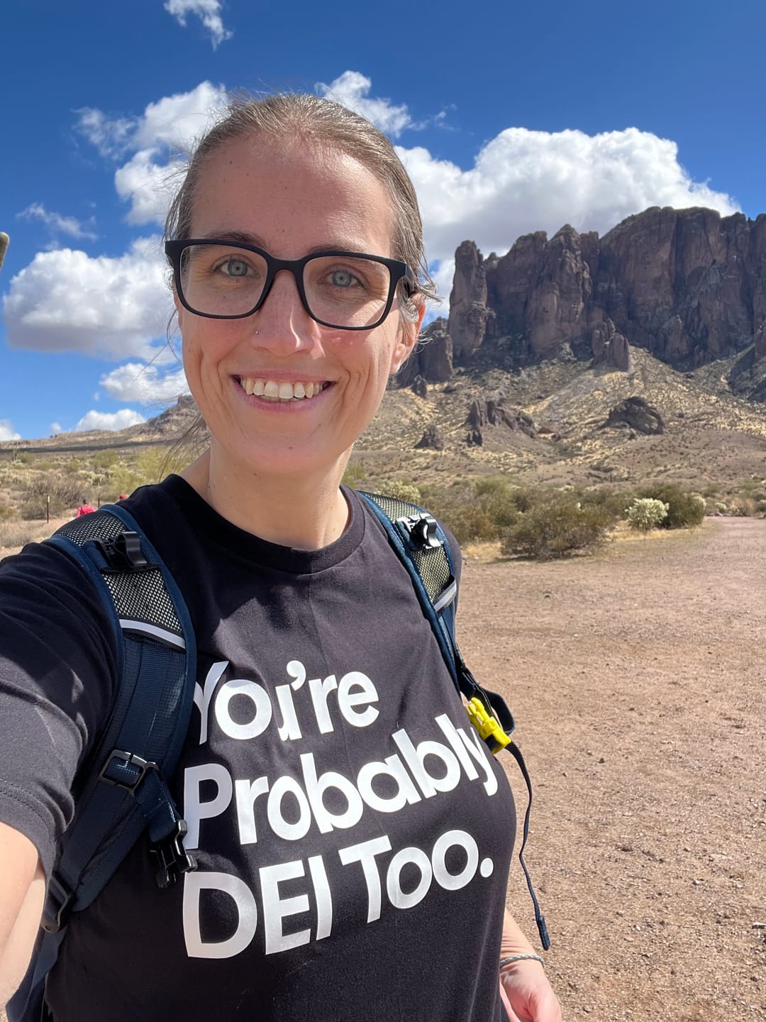 Customer photo review of You're Probably DEI Too Unisex Tee (Front and Back Design Print)