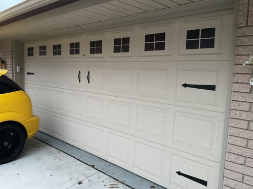 Customer photo review of Magnetic Garage Door Window Accents