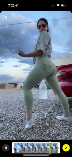 Customer photo review of Pistachio Pocket Scrunch Butt Leggings