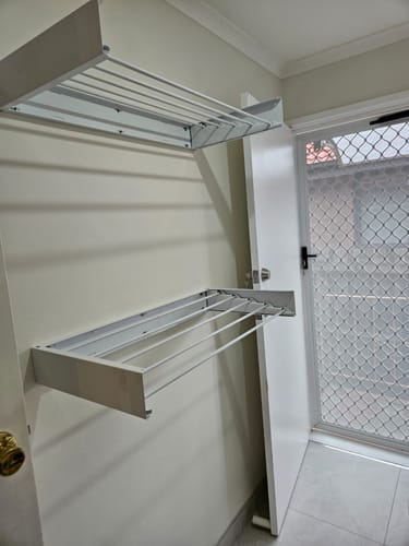 Customer photo review of Wall Mounted Drying Rack - Foldable Indoor and Outdoor Drying Rack