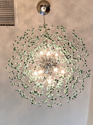Customer photo review of Modern 9-Light Turquoise Firework Chandelier