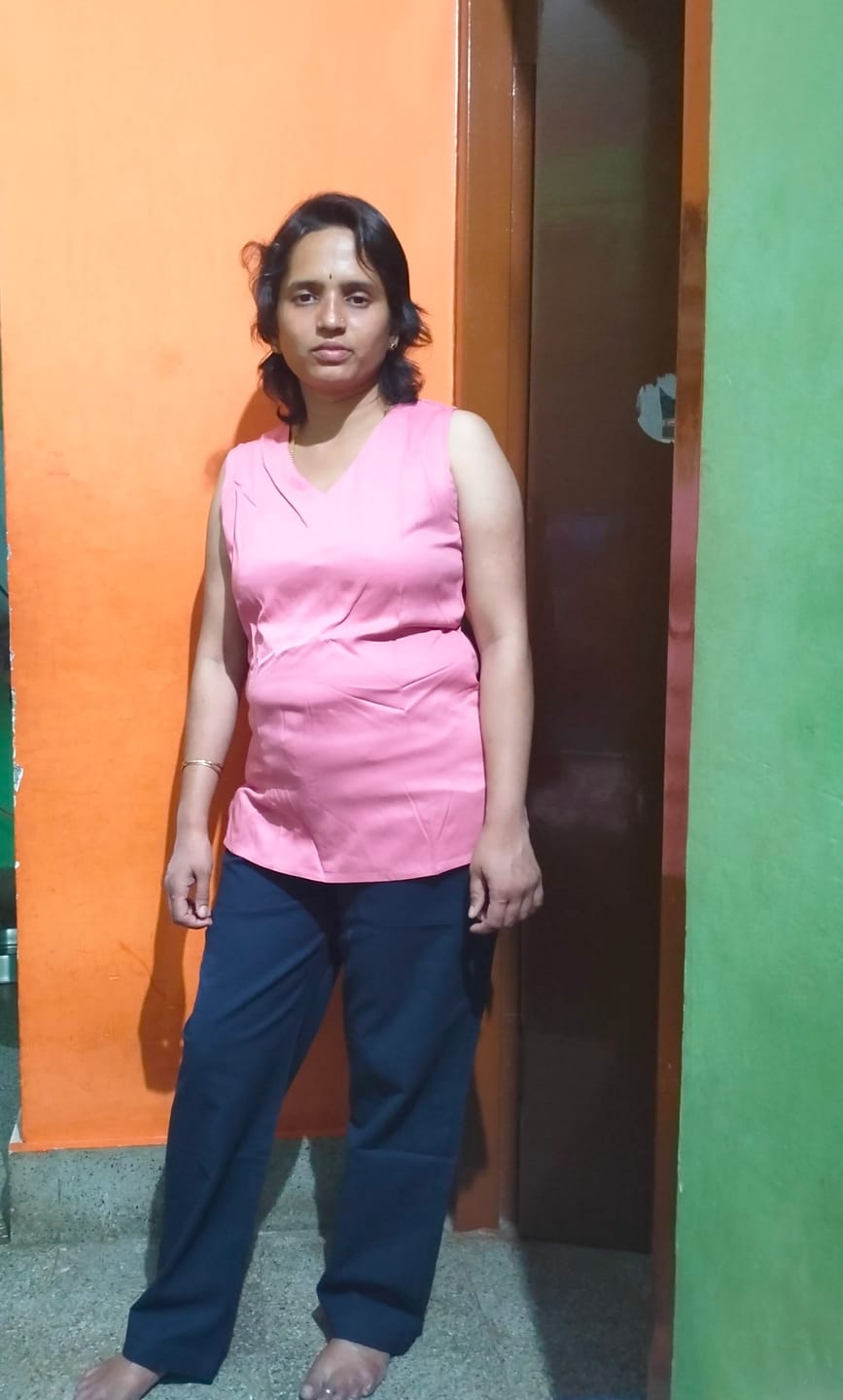 Customer photo review of Rose V-Neck Sleeveless Top