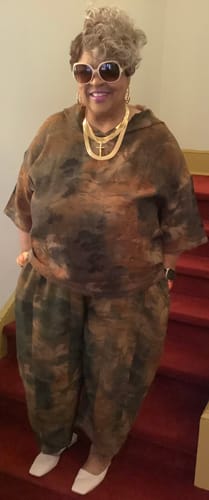 Customer photo review of Plus Size Women Vintage Spring Print Harem Pants