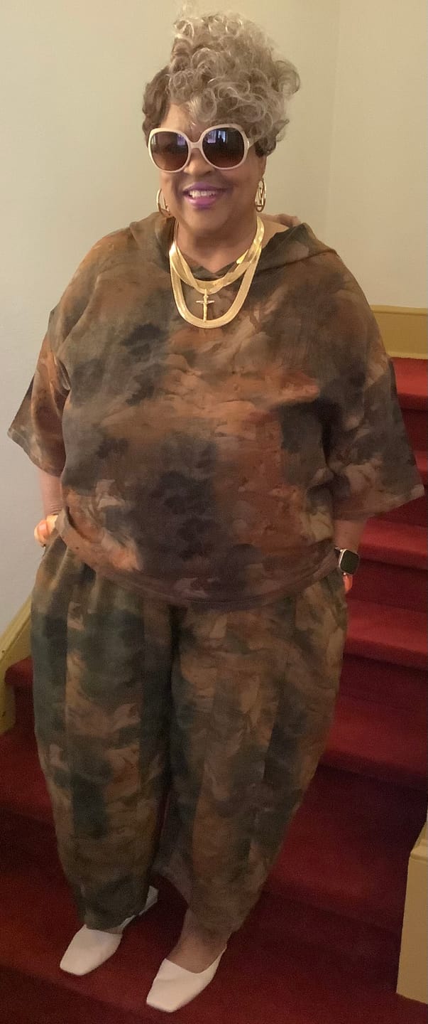 Customer photo review of Plus Size Women Vintage Spring Print Harem Pants