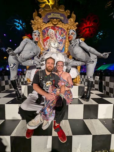 Customer photo review of Woodstock Bell Bottom Mesh Pants