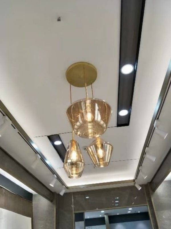 Customer photo review of Modern Minimalist Amber Glass Pendant Light