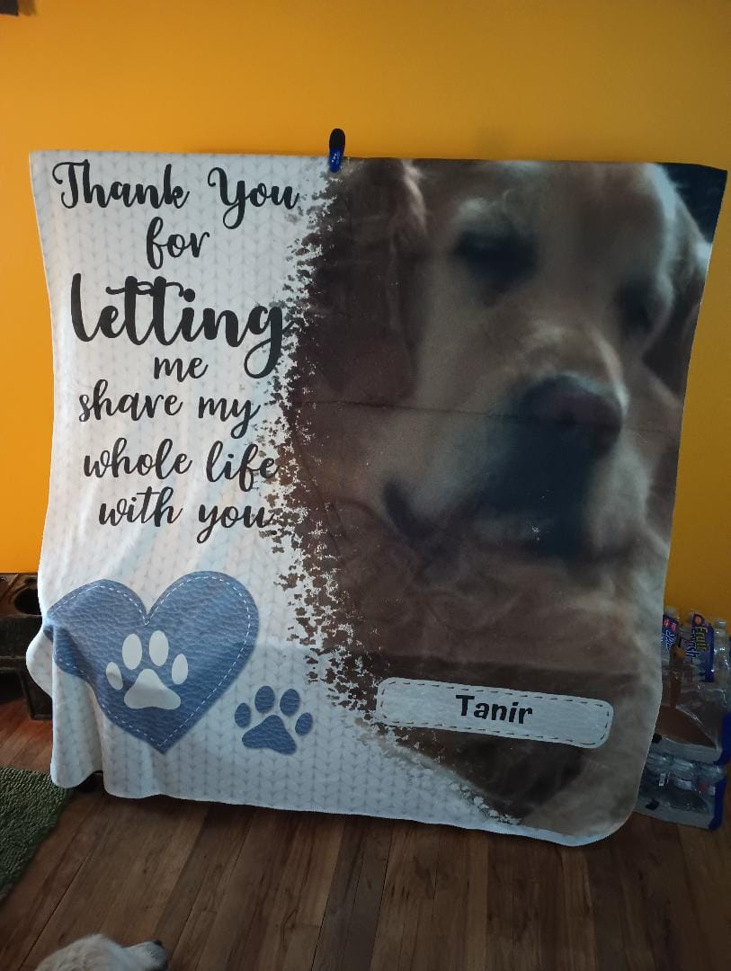 Customer photo review of Thank you - Personalized Blanket