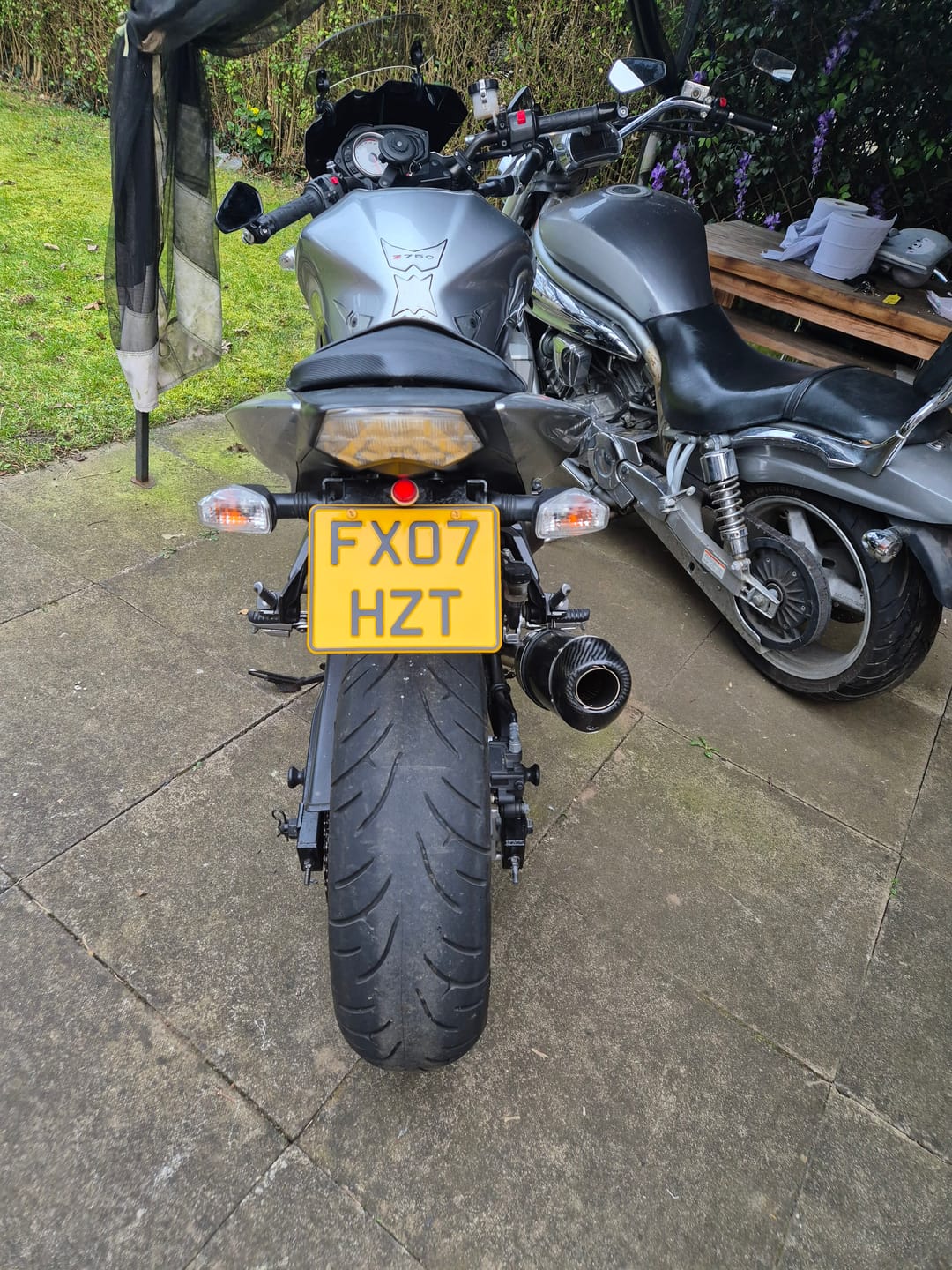 Customer photo review of Yellow Metal Pressed 7.5 × 6 Motorbike Number Plate