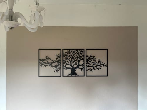 Customer photo review of Décoration murale en métal moderne - Triptyque Arbre De Vie (P01)